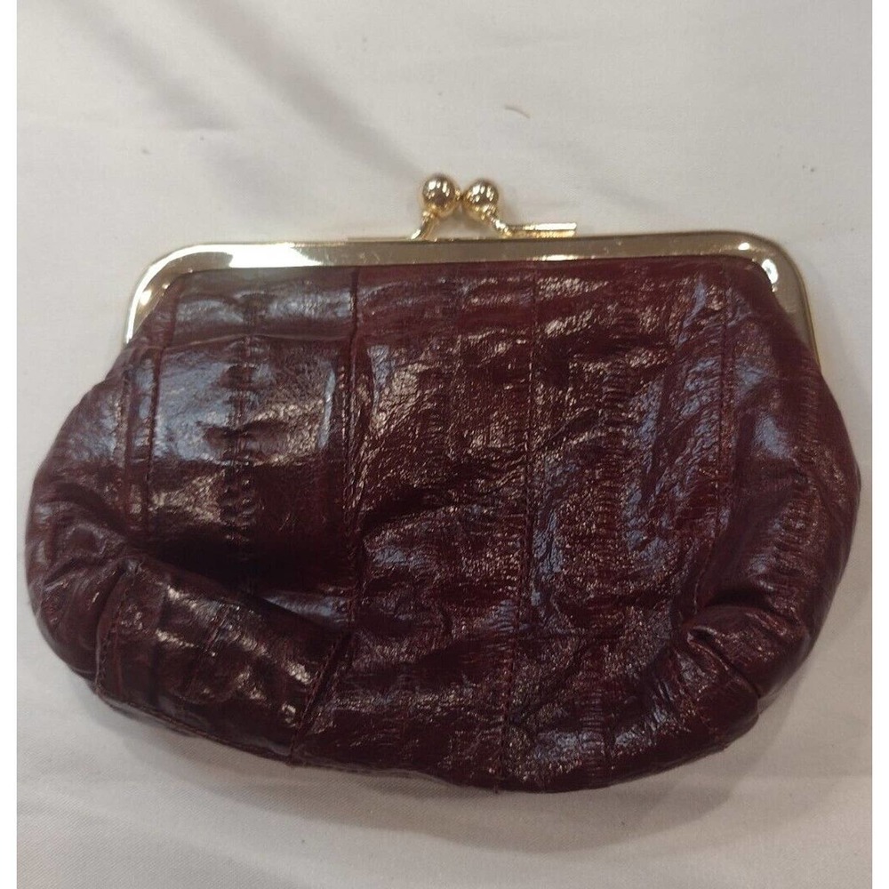Brown Eel skin vintage coin purse